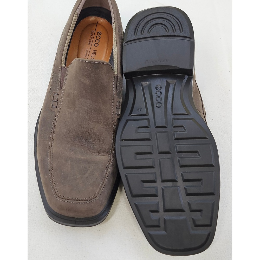 ECCO Helsinki 2 Mens Slip On Loafers Brown Leather Apron Toe Shoes 43 US 9-9.5 - Picture 9 of 12